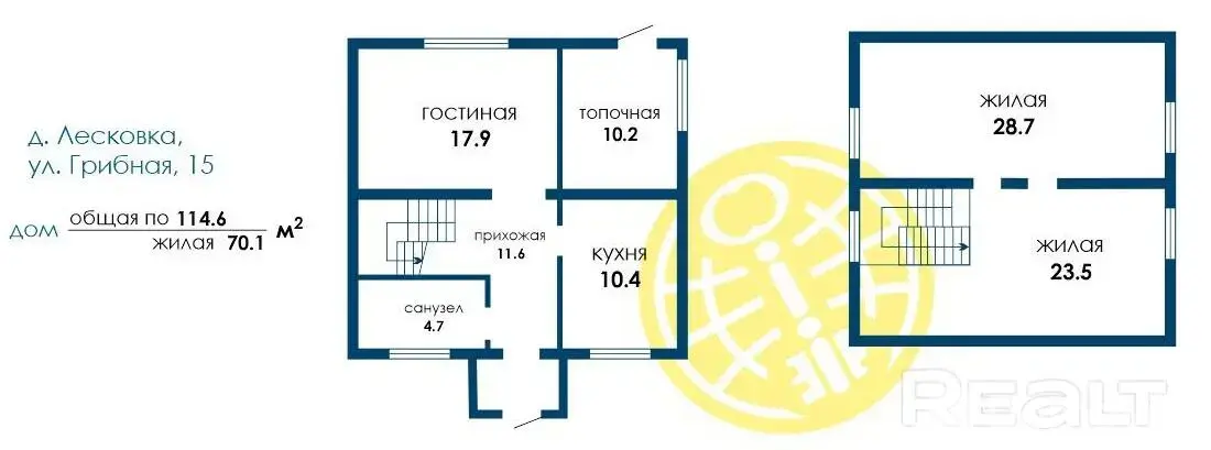 продажа дома, Лесковка, ул. Грибная, д. 15