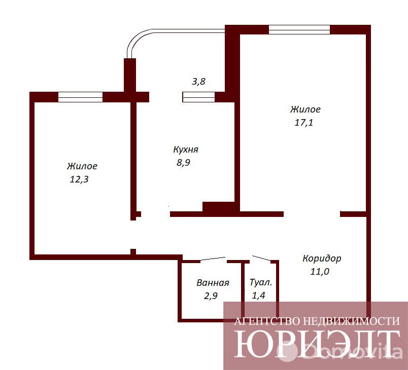 Продажа 2-комнатной квартиры в Бресте, ул. Вульковская, д. 56, 51500 USD, код: 908686 - фото 1