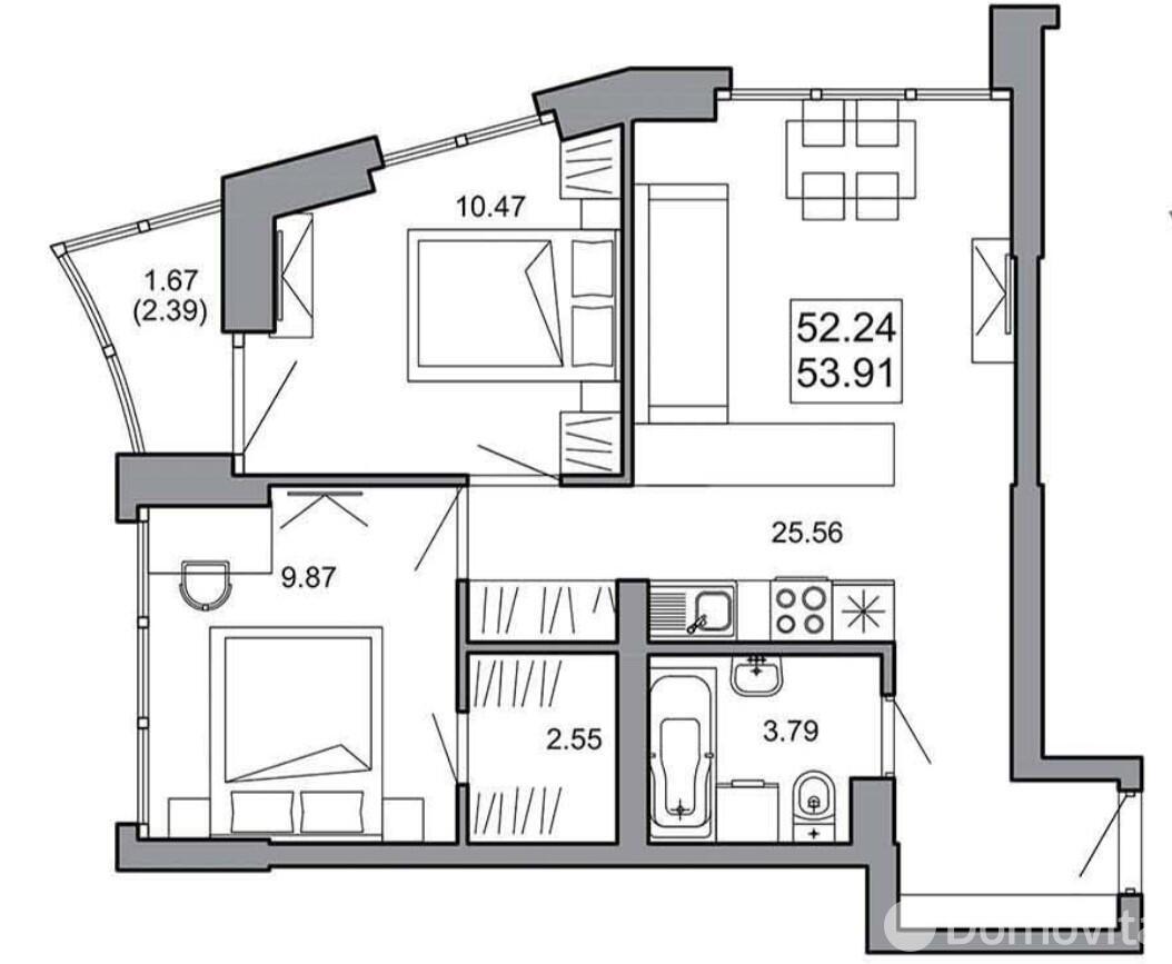 Продажа 3-комнатной квартиры в Минске, ул. Лейтенанта Кижеватова, д. 3/Д, 81367 EUR, код: 1092894 - фото 2