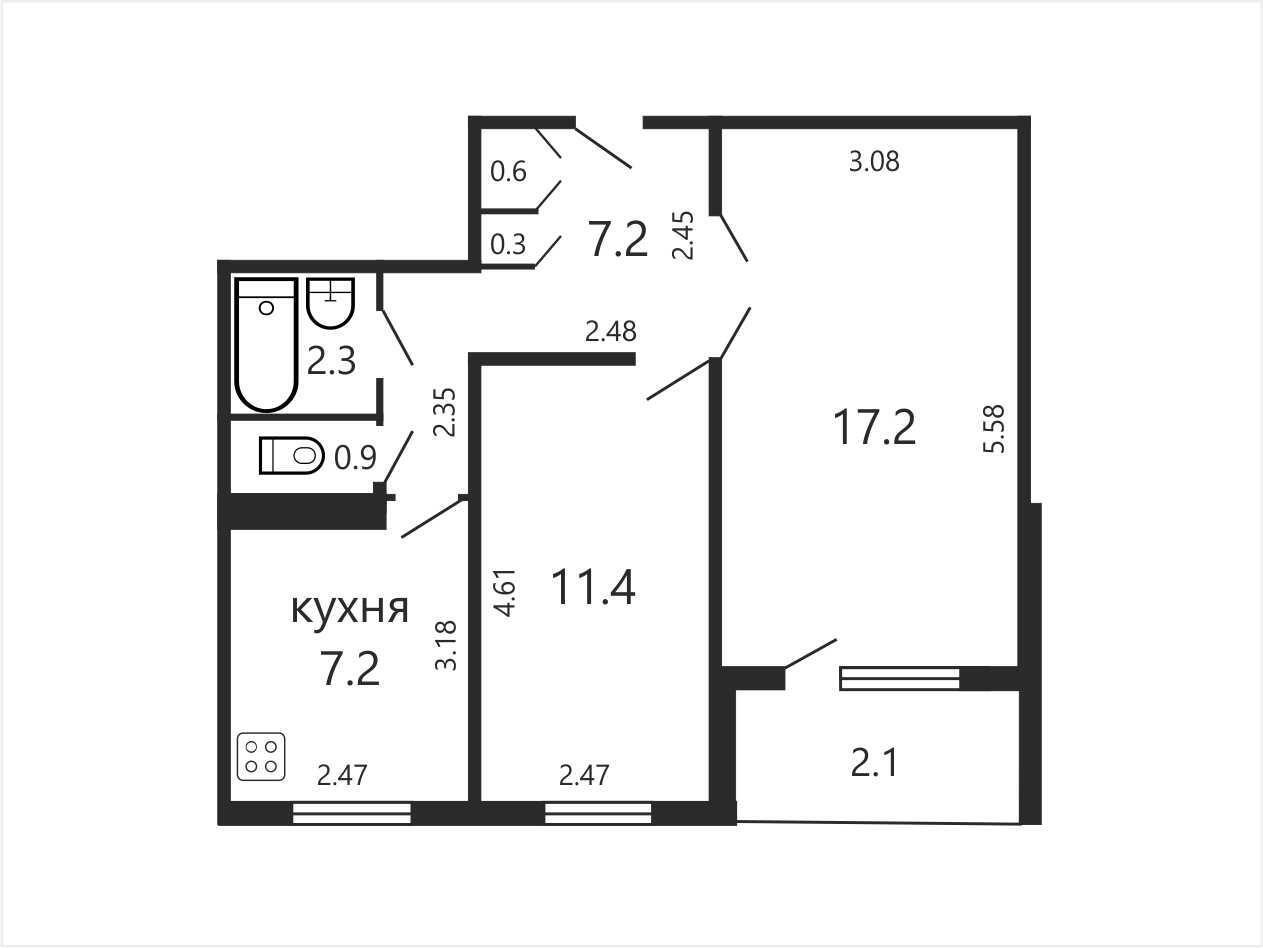 квартира, Минск, ул. Сухаревская, д. 32, стоимость продажи 244 462 р.