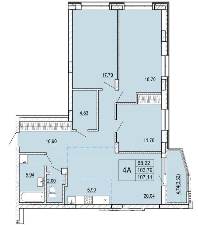 Продажа 4-комнатной квартиры в Минске, ул. Нововиленская, д. 53, 147812 USD, код: 996013 - фото 1