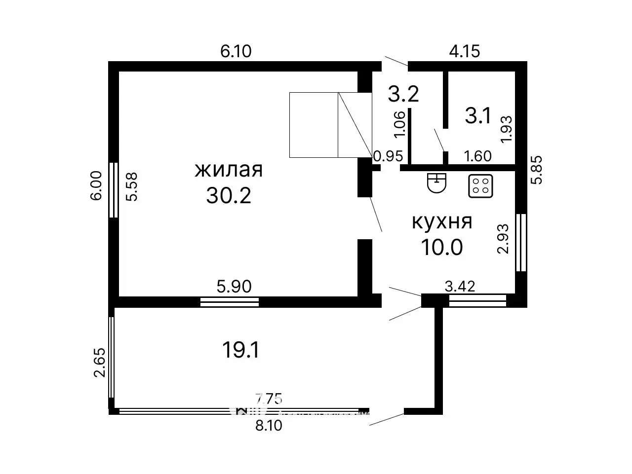 Стоимость продажи коттеджа, Малое Залужье, ул. Центральная