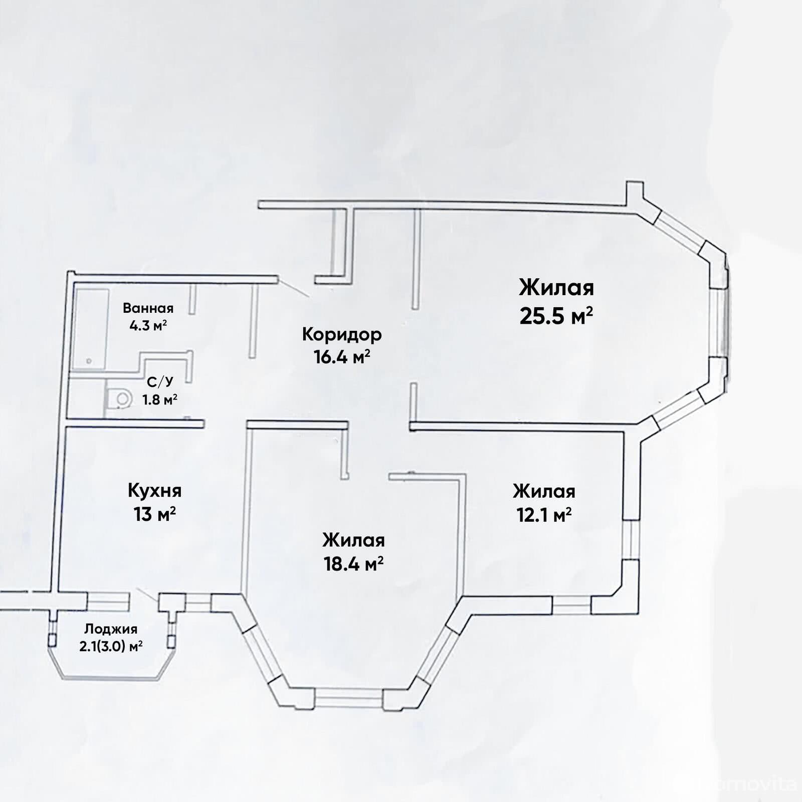 квартира, Минск, ул. Колесникова, д. 36, стоимость продажи 539 110 р.