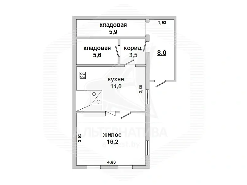 дом, Бульково, , стоимость продажи 90 402 р.