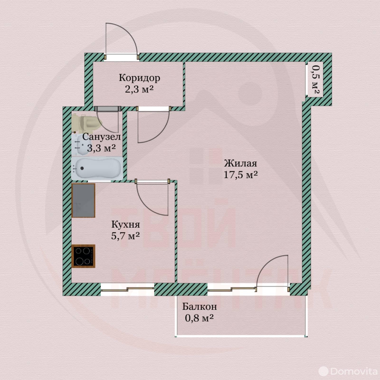 Продажа 1-комнатной квартиры в Минске, ул. Грицевца, д. 6, 54750 USD, код: 1041248 - фото 3