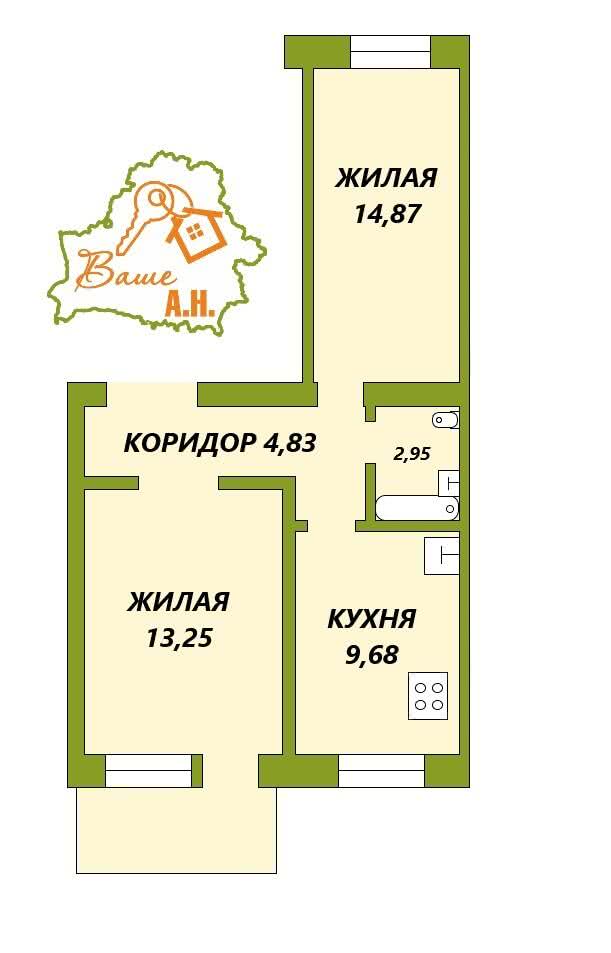 Продажа 2-комнатной квартиры в Гомеле, ул. Пушкина, д. 18, 43000 USD, код: 982638 - фото 1