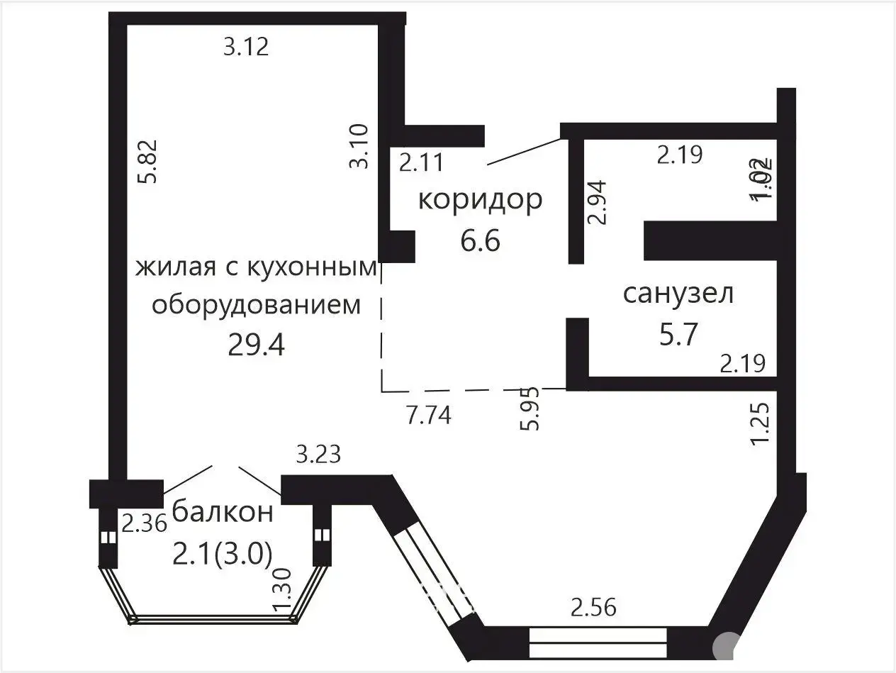 Продажа 1-комнатной квартиры в Минске, ул. Уборевича, д. 104 - фото 2