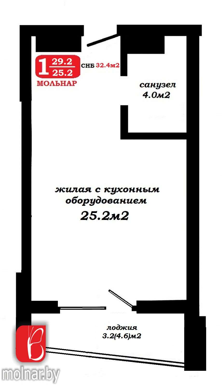 Купить 1-комнатную квартиру в Минске, ул. Жореса Алфёрова, д. 12, 51700 USD, код: 998376 - фото 5
