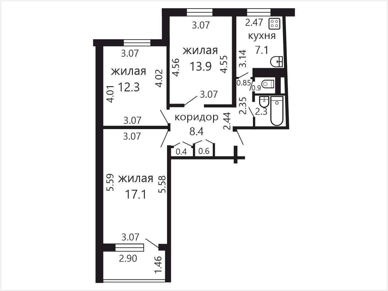 Цена продажи квартиры, Минск, ул. Слободская, д. 137