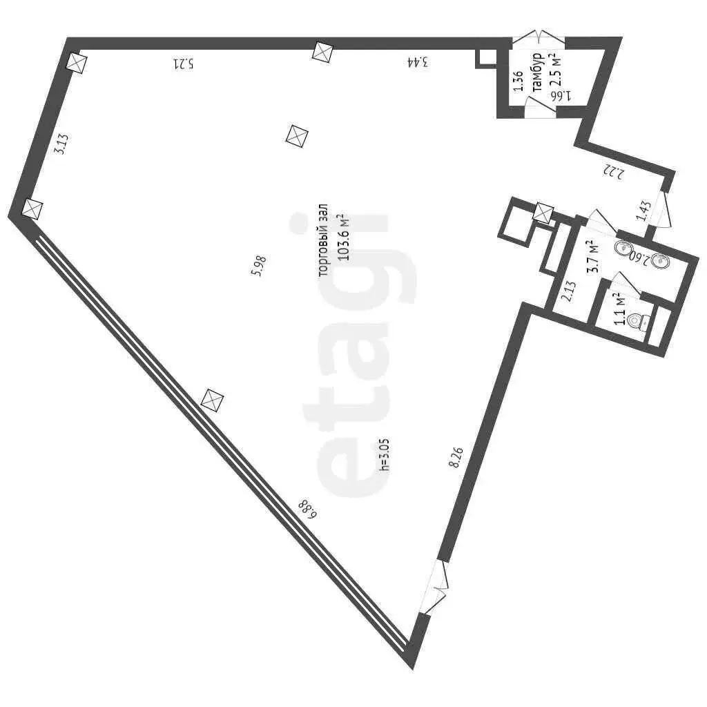 Снять торговое помещение на ул. Гурского, д. 43/а в Минске, 1868USD, код 964532 - фото 8