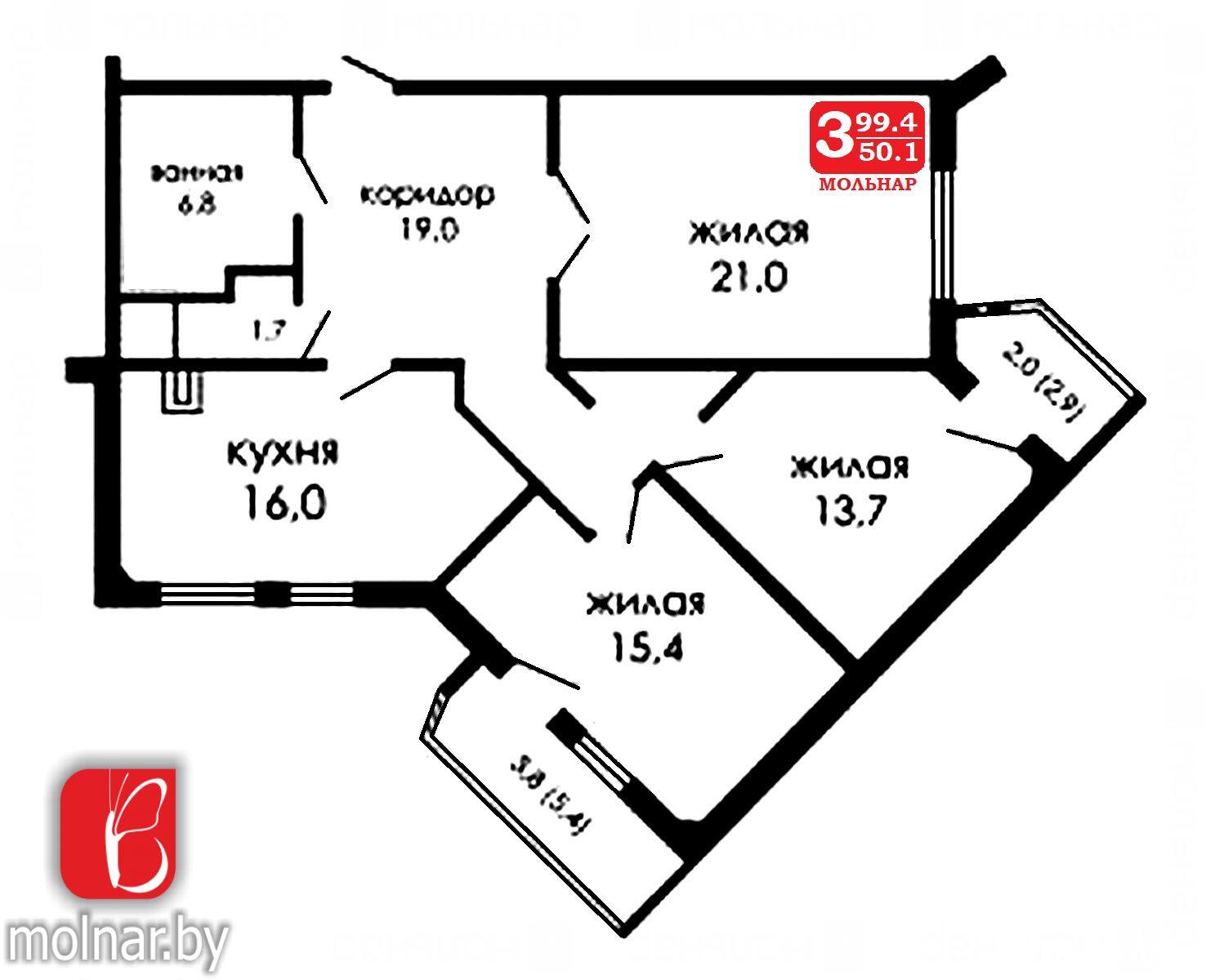 Купить 3-комнатную квартиру в Минске, ул. Каменногорская, д. 78, 114900 USD, код: 1097118 - фото 4