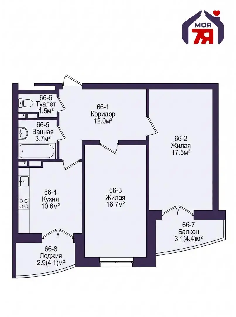 Снять 3-комнатную квартиру в Минске, пр-т Дзержинского, д. 26, 3000BYN, код 150808 - фото 25