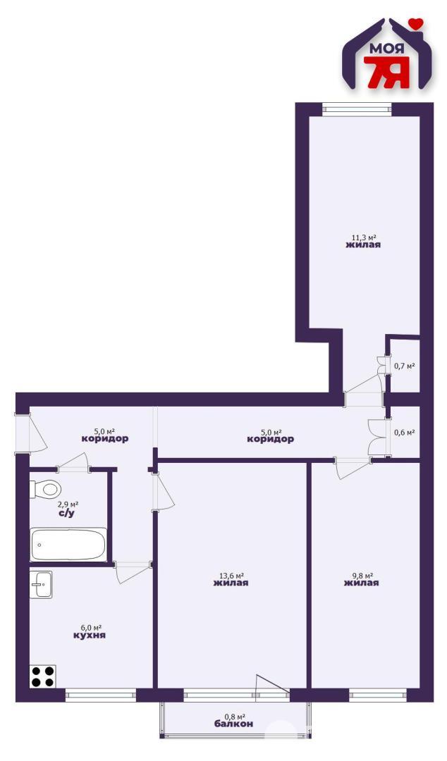 Продажа 3-комнатной квартиры в Солигорске, ул. Северная, д. 12, 38400 USD, код: 1117222 - фото 5