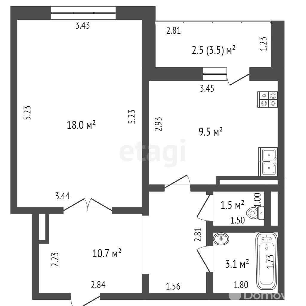 Купить 1-комнатную квартиру в Минске, ул. Каменногорская, д. 100, 63000 USD, код: 1020275 - фото 2
