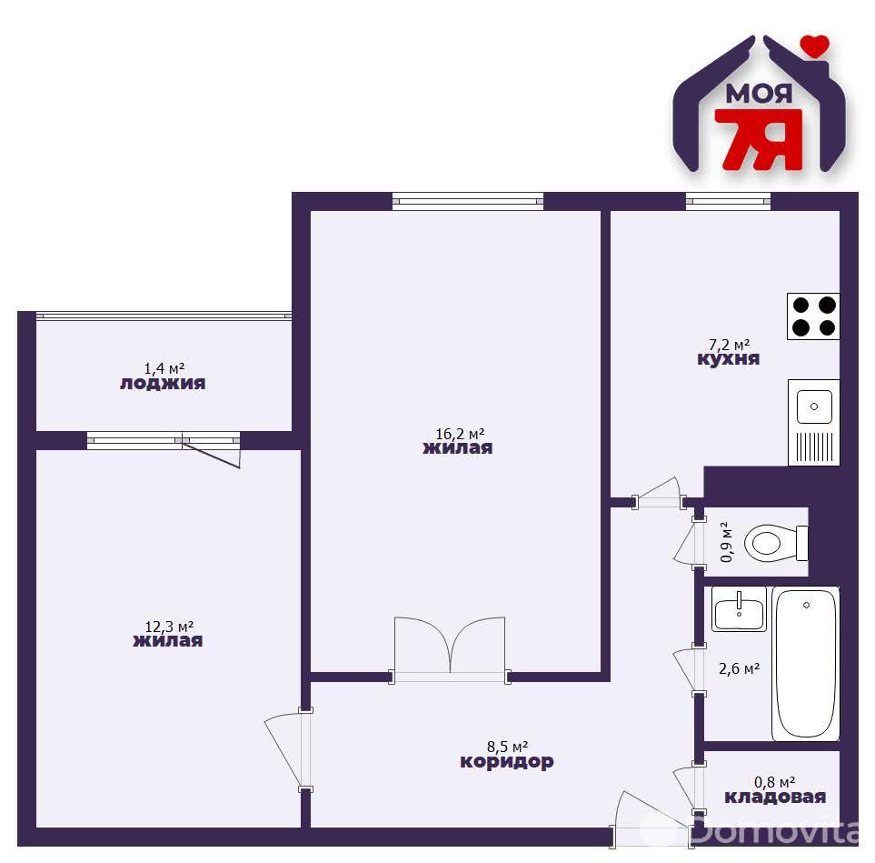 Купить 2-комнатную квартиру в Жодино, ул. 8 Марта, д. 9А, 45900 USD, код: 1020271 - фото 1
