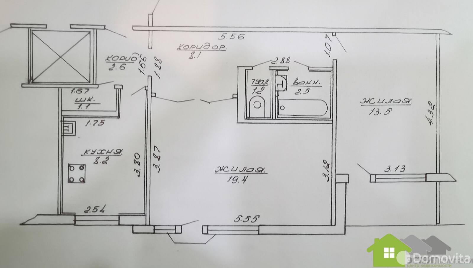 Купить 2-комнатную квартиру в Лиде, ул. Космонавтов, д. 4/1, 36000 USD, код: 1077843 - фото 1