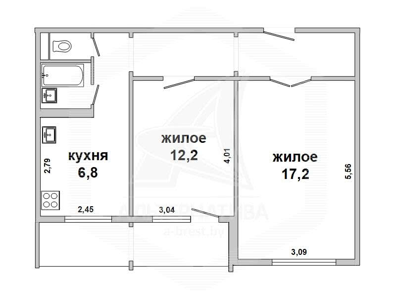 Продажа 2-комнатной квартиры в Бресте, ул. Адамковская, 47450 USD, код: 689816 - фото 3