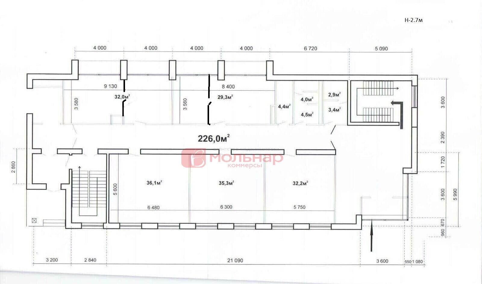 Аренда офиса на ул. Замковая, д. 27 в Минске, 2712EUR, код 12399 - фото 17