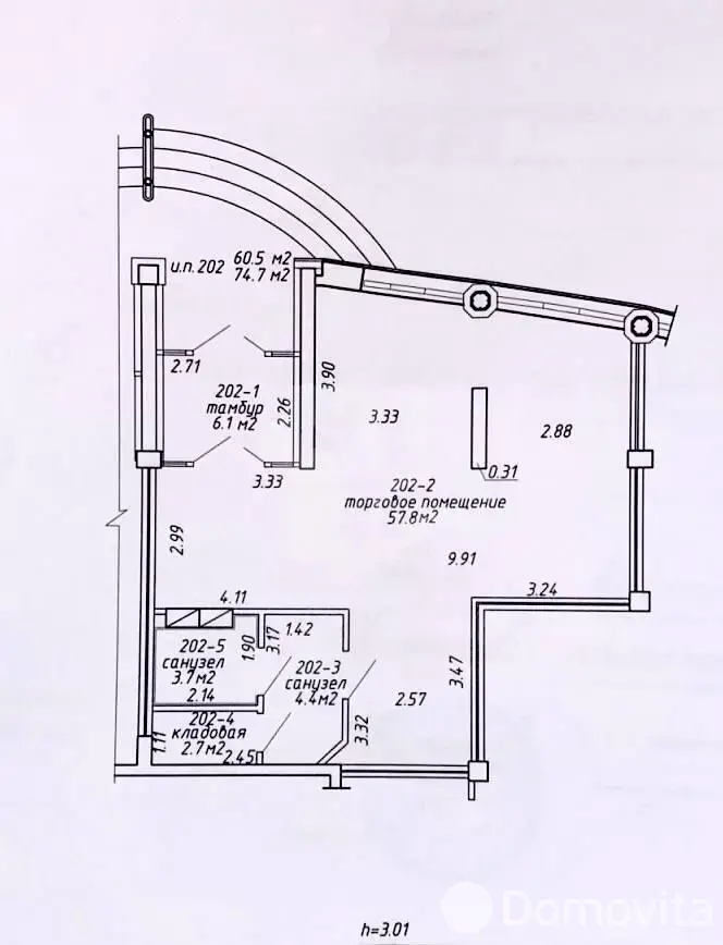 Аренда торгового помещения на ул. Михася Лынькова, д. 35 в Минске, 871USD, код 968238 - фото 11
