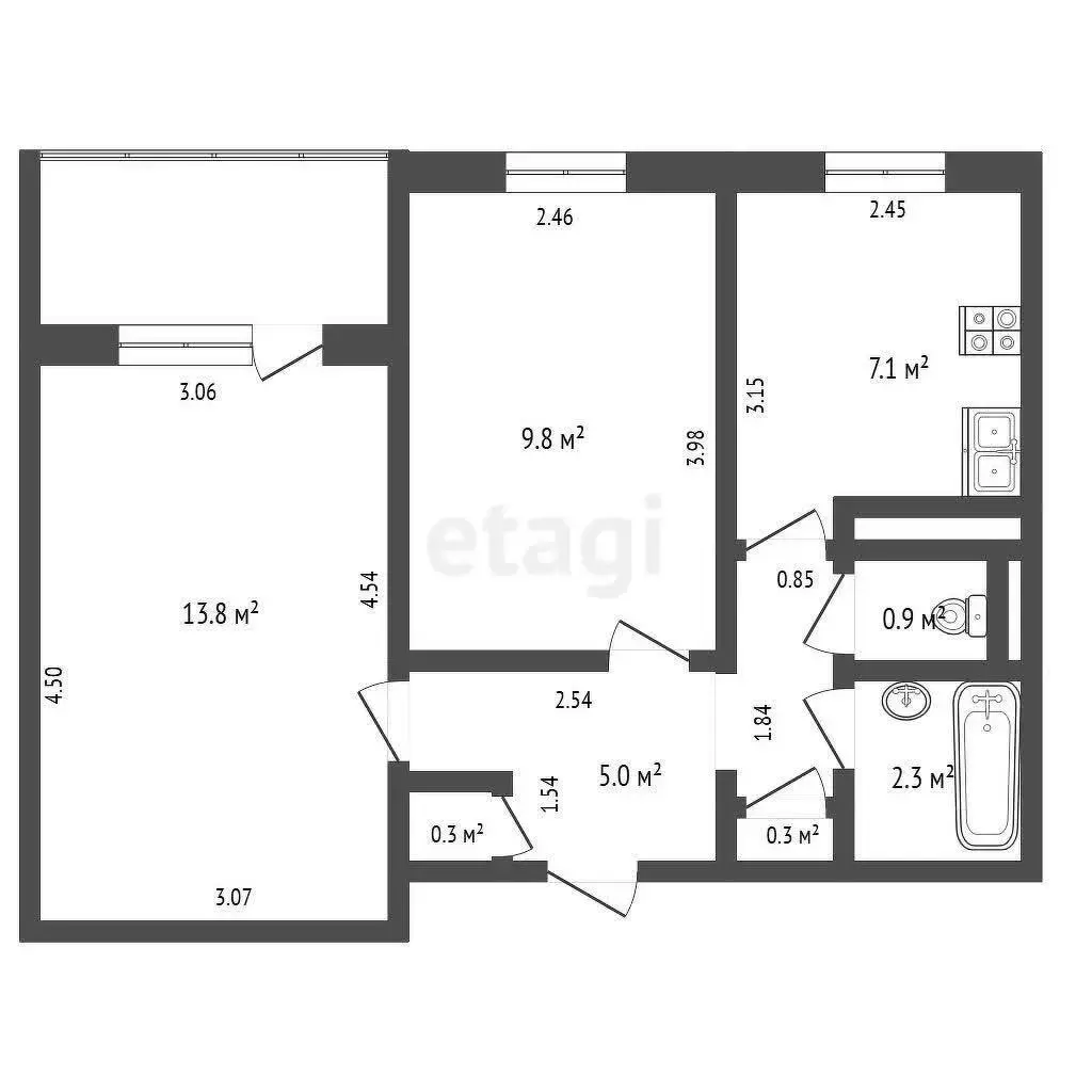 Купить 2-комнатную квартиру в Минске, ул. Руссиянова, д. 13/1, 66000 USD, код: 1125866 - фото 3