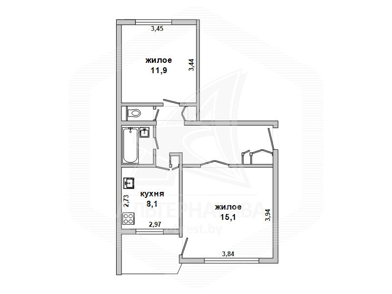 Купить 2-комнатную квартиру в Оберовщиной, , 16600 USD, код: 690229 - фото 1