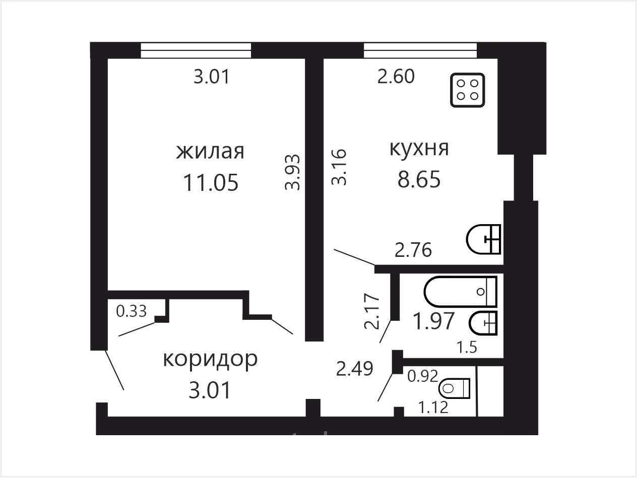 Продажа 1-комнатной квартиры в Минске, ул. Карвата, д. 52, 43900 USD, код: 1049544 - фото 2