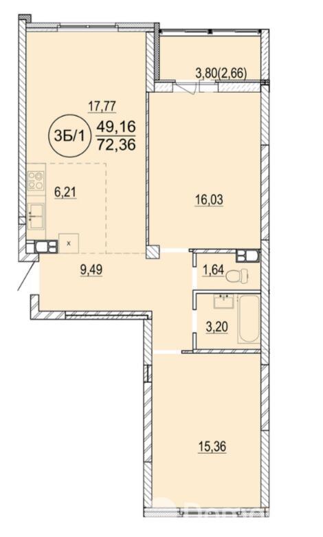 квартира, Минск, ул. Разинская, д. 4, стоимость продажи 305 947 р.