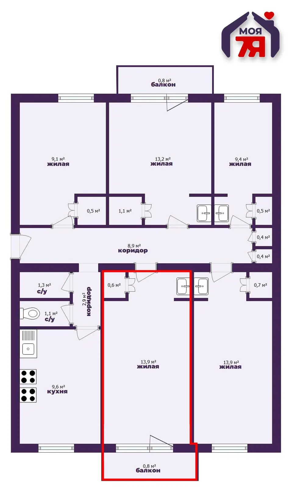 Цена продажи комнаты, Минск, ул. Кнорина, д. 15А