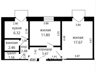 2-комнатная квартира, Минск, ул. Грицевца, д. 11