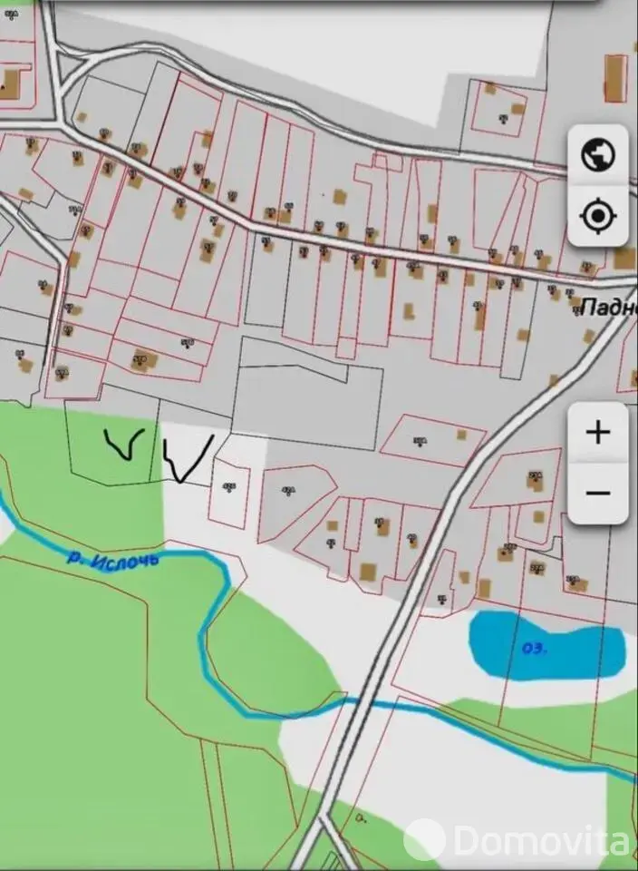 Цена продажи участка, Падневичи, ул. Центральная