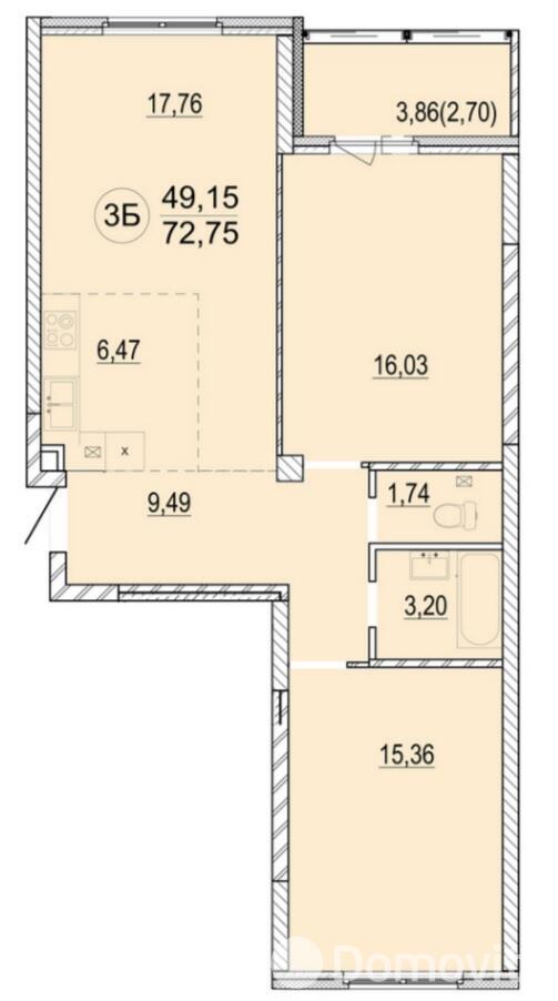 Купить 3-комнатную квартиру в Минске, ул. Разинская, д. 4, 94562 USD, код: 1098067 - фото 1