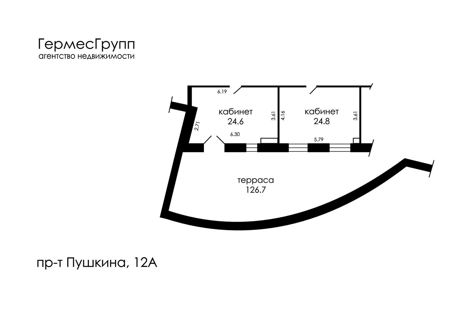 Снять офис на пр-т Пушкина, д. 12/А в Минске, 270USD, код 13387 - фото 2