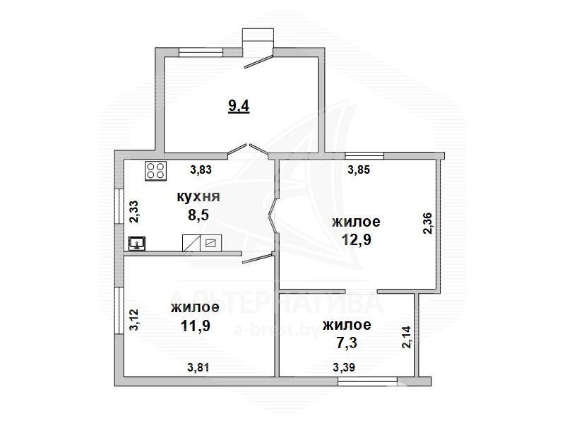 Купить 3-комнатную квартиру в Бресте, пер. Сосновый, 19000 USD, код: 690267 - фото 5