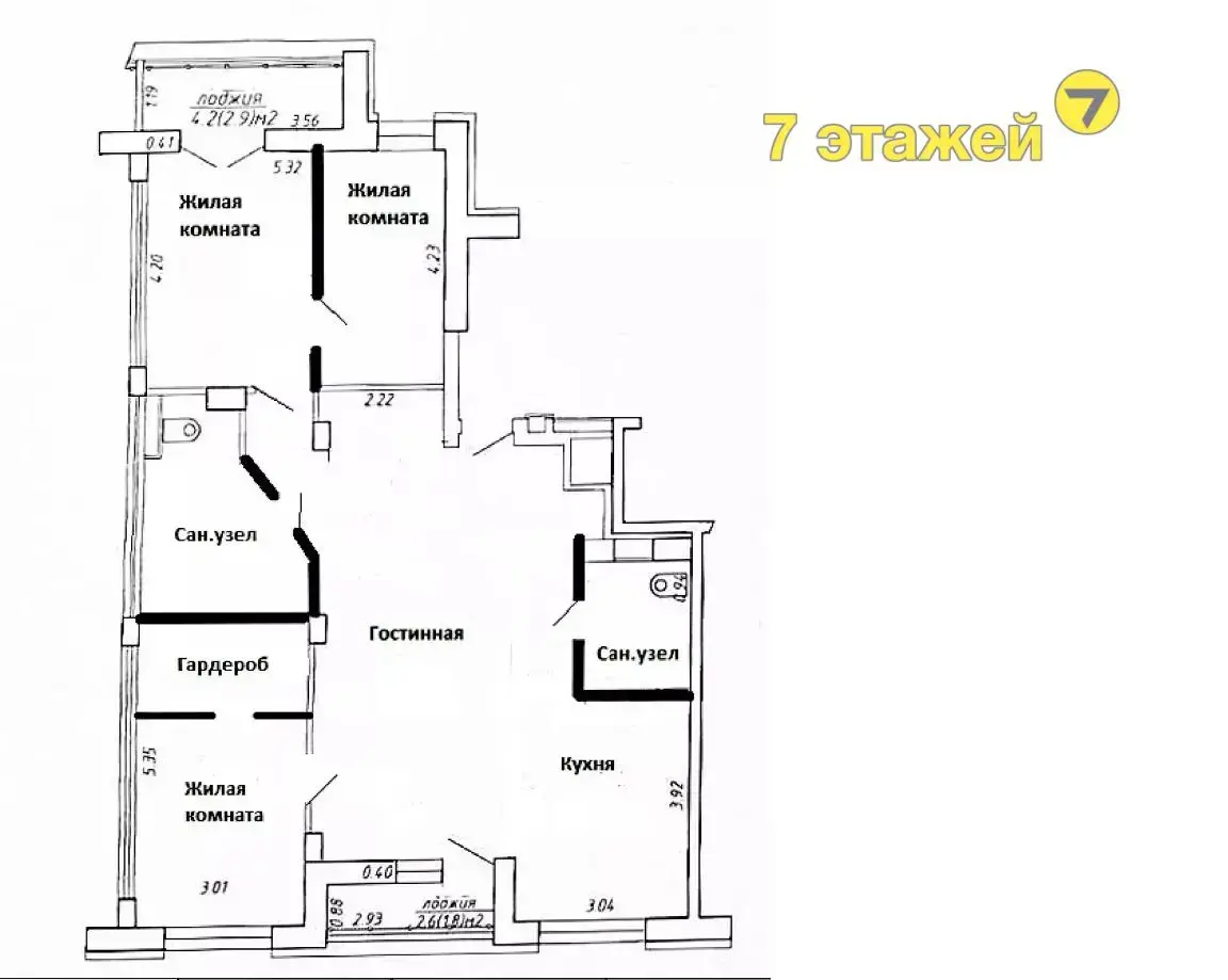 Снять 3-комнатную квартиру в Минске, ул. Петра Мстиславца, д. 4, 1200USD, код 148735 - фото 9