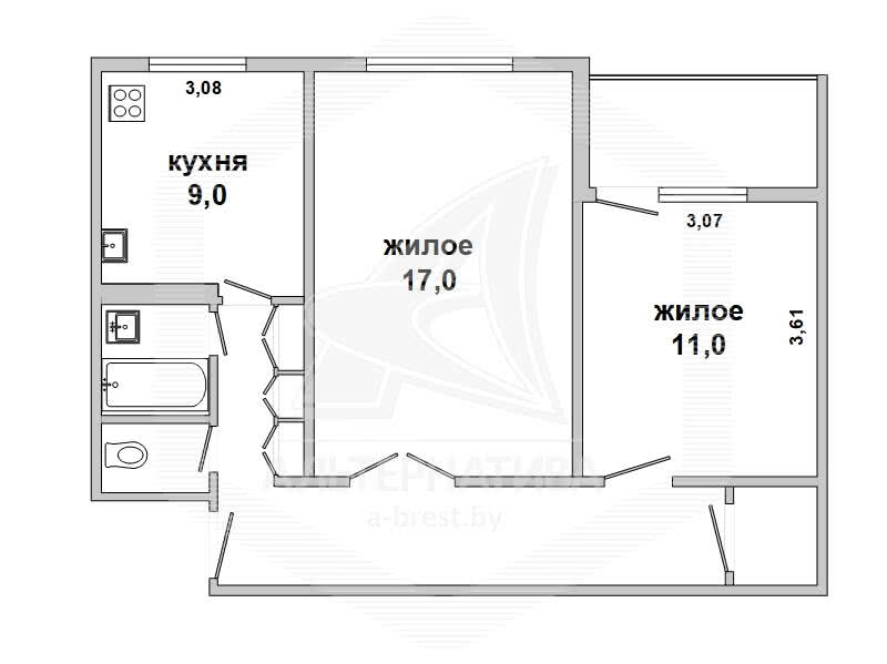 Продажа 2-комнатной квартиры в Беловежском, , 21000 USD, код: 914045 - фото 2
