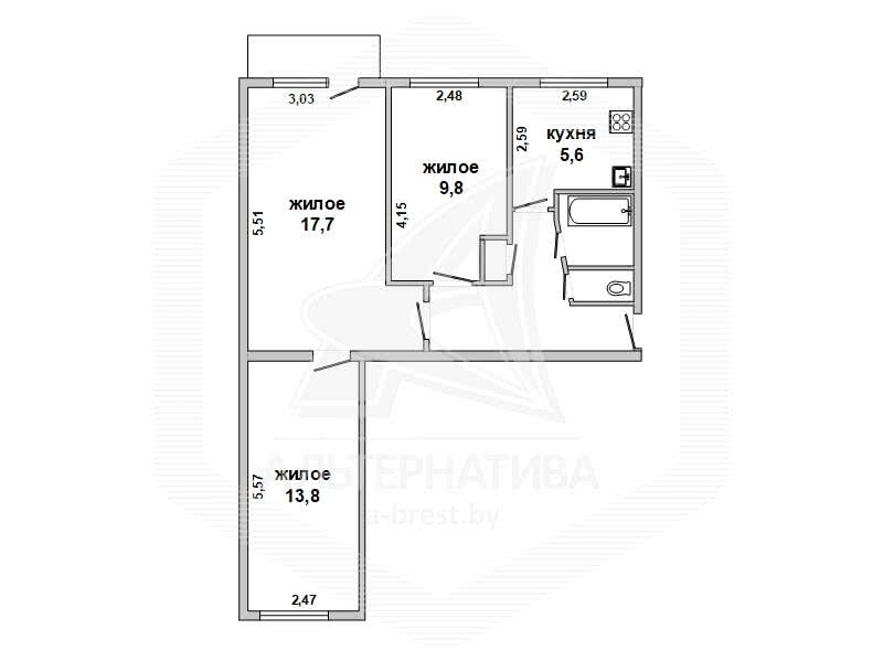 Продажа 3-комнатной квартиры в Пружанах, , 19900 USD, код: 952236 - фото 4