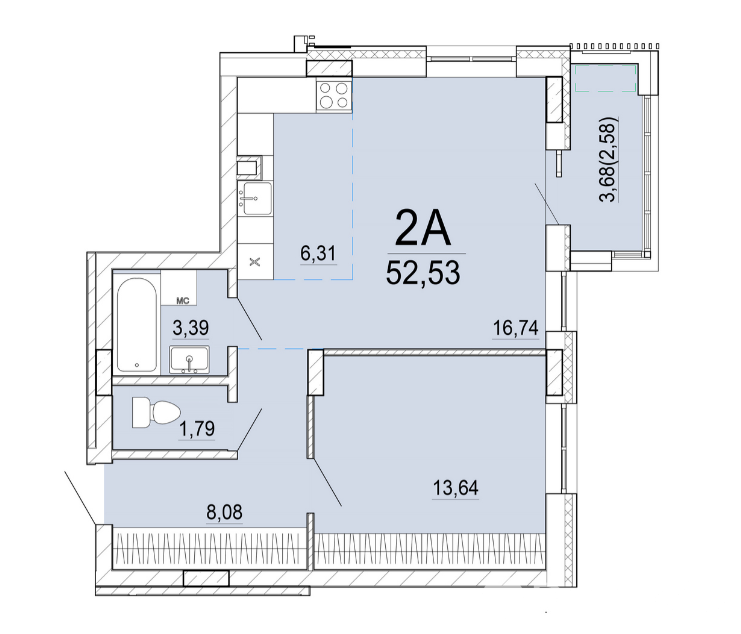 Купить 2-комнатную квартиру в Минске, ул. Нововиленская, д. 51, 88250 USD, код: 995182 - фото 3
