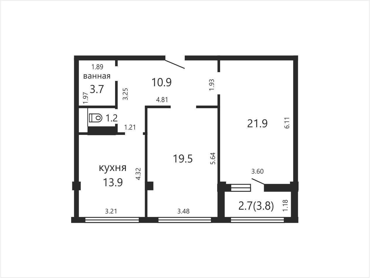 Продажа 2-комнатной квартиры в Минске, ул. Скрыганова, д. 2, 124900 USD, код: 1000197 - фото 2