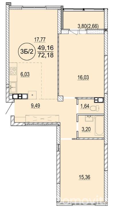 Продажа 3-комнатной квартиры в Минске, ул. Разинская, д. 4, 90263 USD, код: 1055212 - фото 2