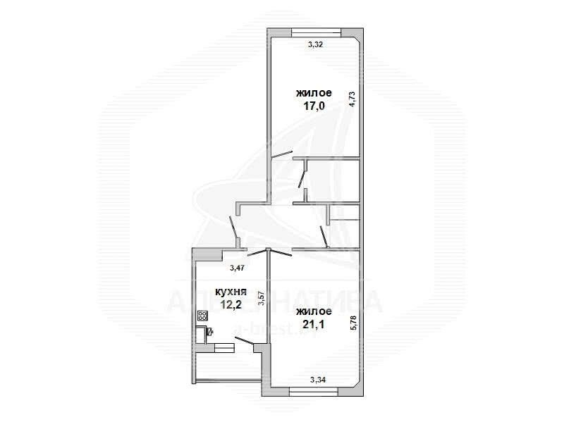 Купить 2-комнатную квартиру в Жабинке, , 50000 USD, код: 988917 - фото 2