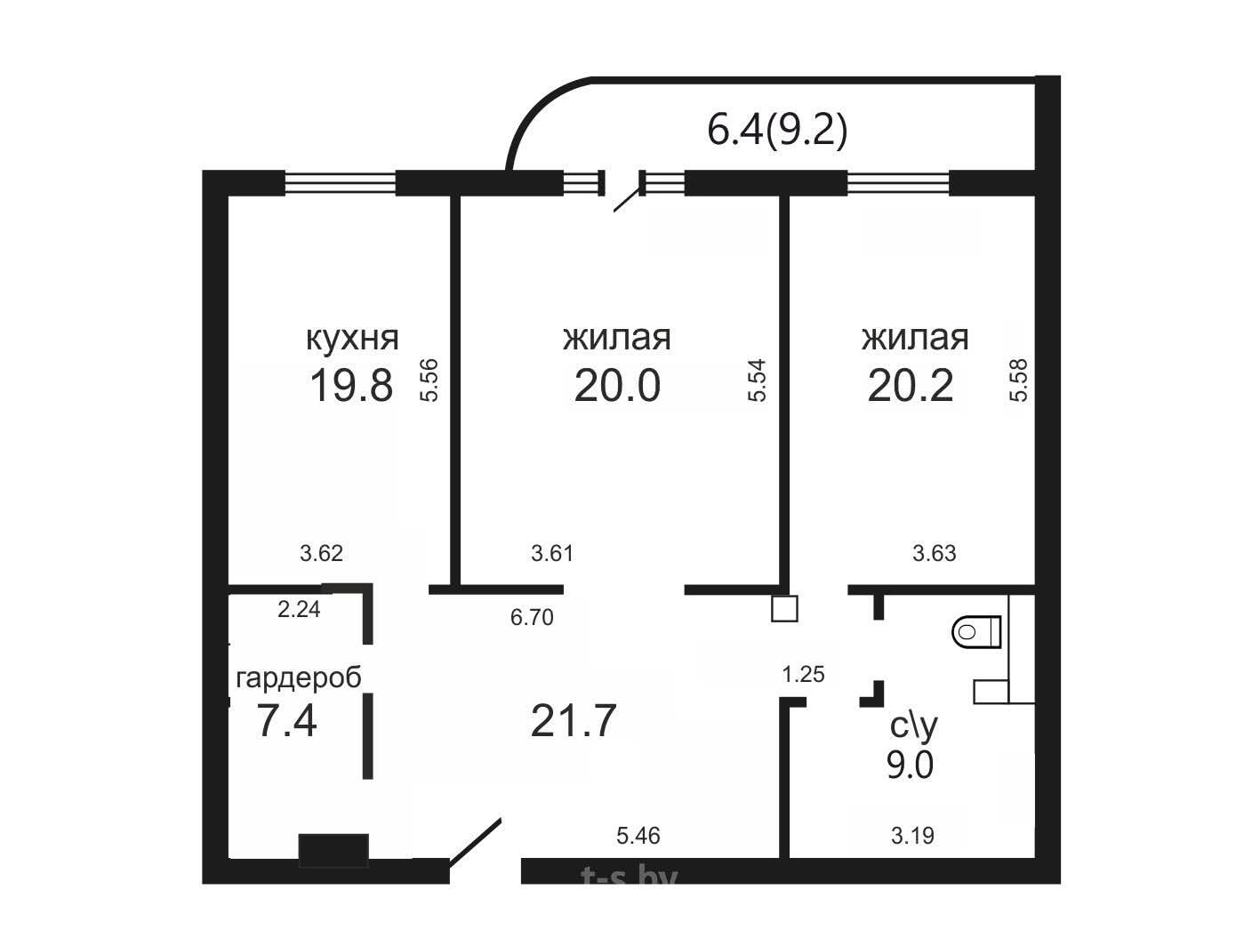 Купить 3-комнатную квартиру в Минске, ул. Лукьяновича, д. 2/В, 130000 USD, код: 1010599 - фото 2