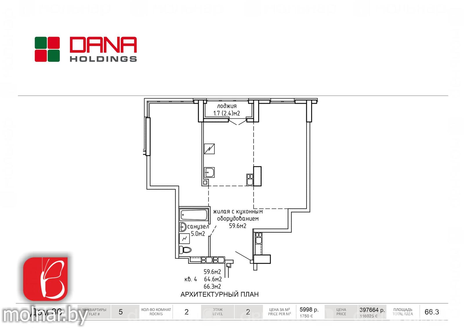 квартира, Минск, ул. Кирилла Туровского, д. 22, стоимость продажи 394 077 р.