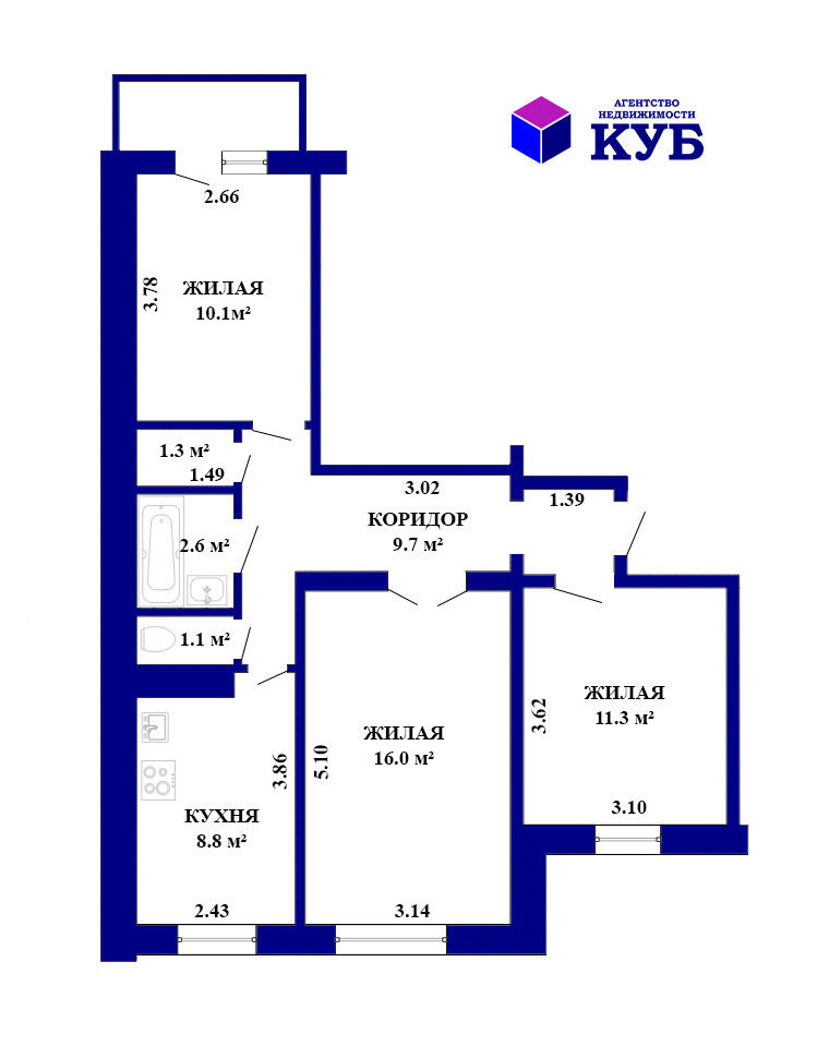 квартира, Молодечно, ул. Янки Купалы, д. 106 