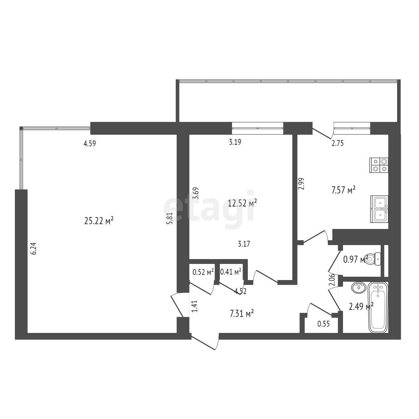 квартира, Минск, ул. Червякова, д. 23, стоимость продажи 354 136 р.