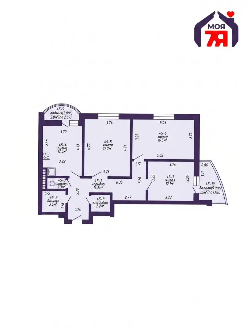 Снять 3-комнатную квартиру в Минске, ул. Яна Чечота, д. 6, 700USD, код 150889 - фото 29