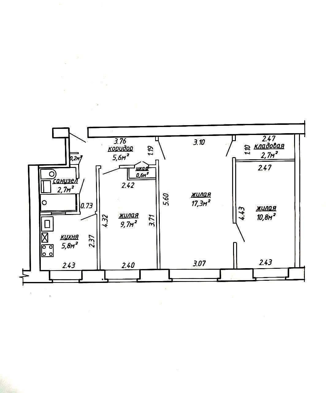 Купить 3-комнатную квартиру в Минске, ул. Водолажского, д. 3, 74900 USD, код: 1013502 - фото 2