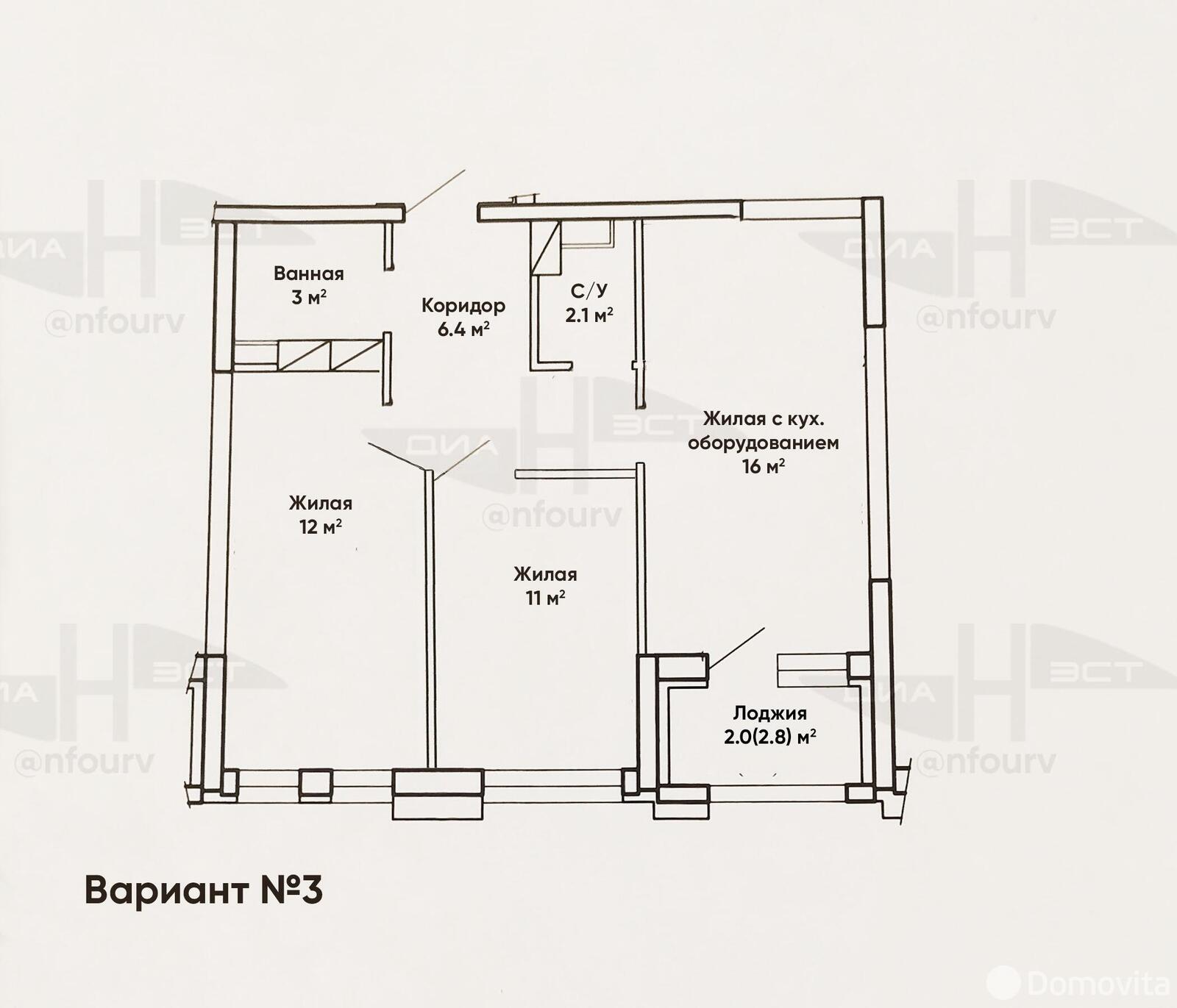 Купить 2-комнатную квартиру в Минске, ул. Цвирко, д. 80, 97900 USD, код: 1063312 - фото 5