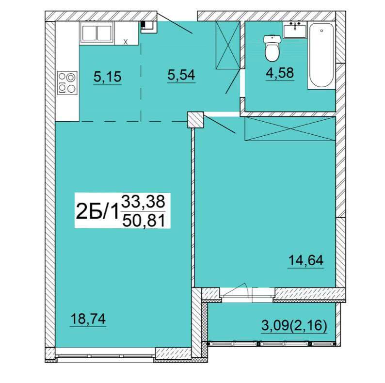 Продажа 2-комнатной квартиры в Минске, ул. Кузьмы Минина, д. 4, 72520 USD, код: 1022145 - фото 1