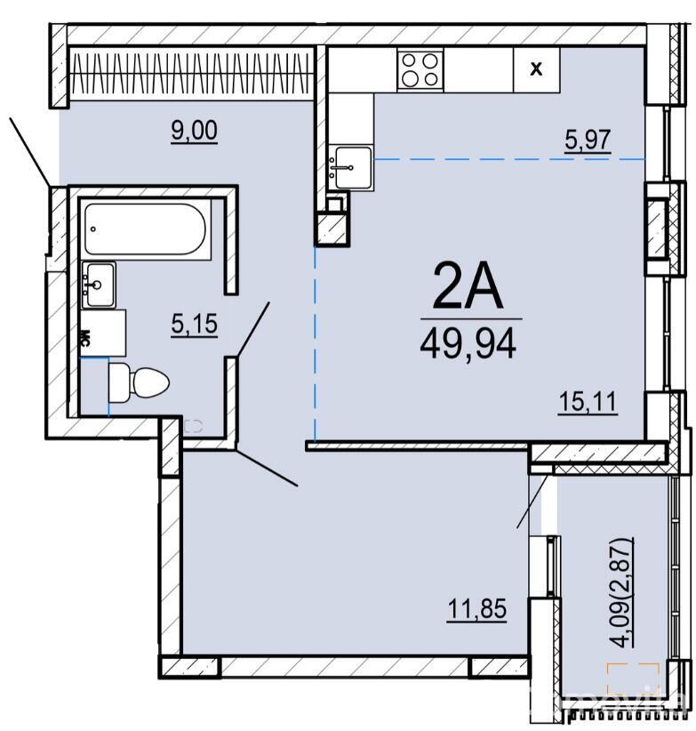 Купить 2-комнатную квартиру в Минске, ул. Нововиленская, д. 63, 84898 USD, код: 1081514 - фото 4