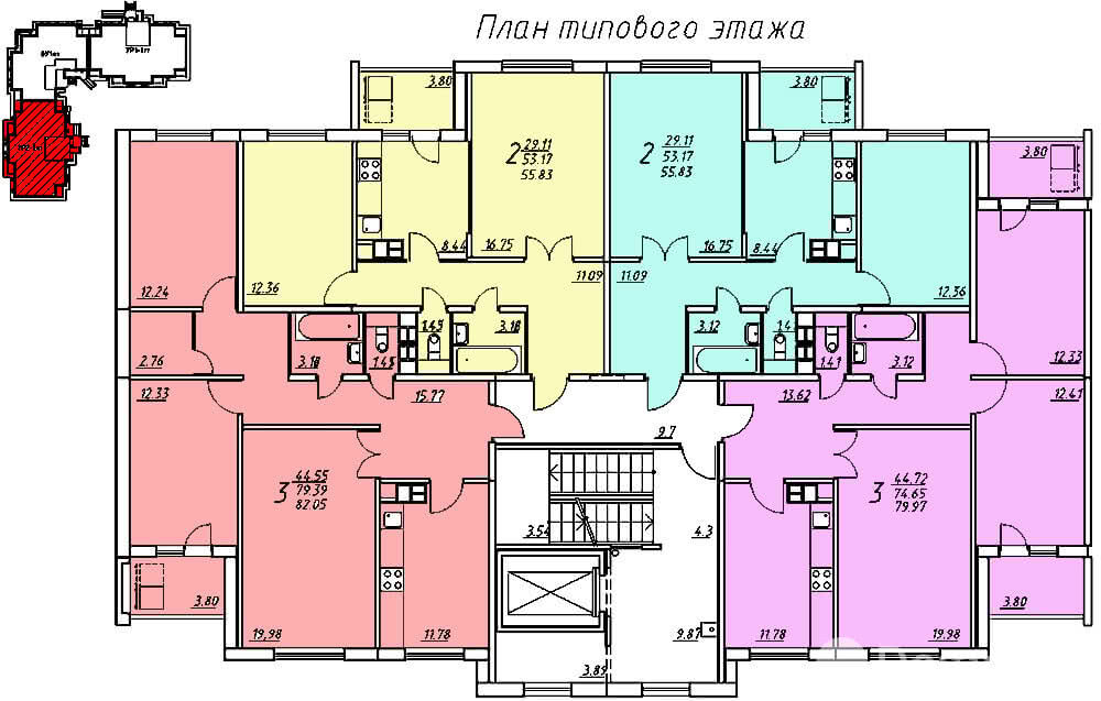 Многоквартирный жилой дом № 44 в микрорайоне застройки «Индустриальный» в г. Лида.